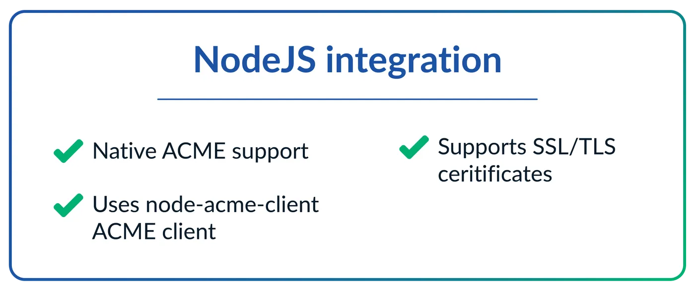 Nodejs acme integration with sectigo