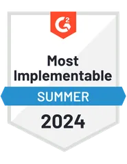 2024 Summer Most Implementable CLM Sectigo wird im G2-Sommerbericht 2024 als am besten umsetzbar aufgeführt