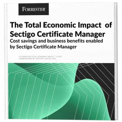 Forrester estimates enterprises can achieve 243% ROI and a Net Present Value of $3.9M with Sectigo Certificate Manager