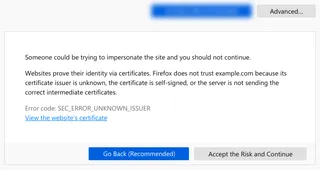 SSL certificate warning in Firefox